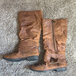 Brown riding boots